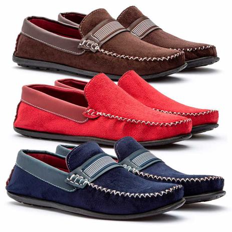 Sapato Mocassim OPX Casual Forro Interno Vermelho Lightweight Masculino  Costura Manual Azul Escuro em Promoção | Ofertas na Americanas