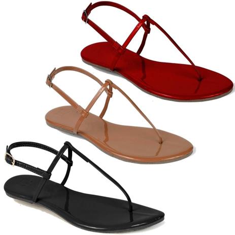 sandalia flat rasteira