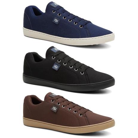 Kit 3 Pares Sapatênis Masculino Lona Cadarço Macio Conforto. - HShoes -  Sapatênis Masculino - Magazine Luiza