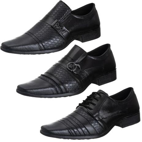 Kit 3 Pares Sapato Social Masculino Leve Macio Conforto - Eleganci - Sapato  Social Masculino - Magazine Luiza