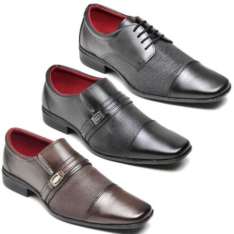 Kit 3 Pares Sapato Social Masculino Solado Borracha Top Flex - Calçados  Masculinos - Magazine Luiza