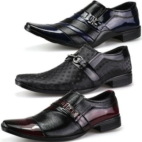 Kit 3 Pares Sapato Social Neway WS Shoes Masculino Roxo, Azul e Preto - No  Magalu - Magazine Luiza