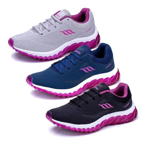 Kit 3 Pares Tênis Feminino Esportivo Academia Corrida Combo - OLIMPAK -  Tênis de Corrida - Magazine Luiza
