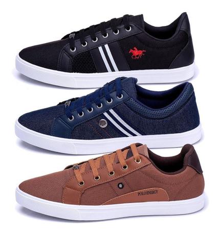Kit 3 Pares Tênis Sapato Polo Energy Sapatenis Masculino - Sapatênis  Masculino - Magazine Luiza
