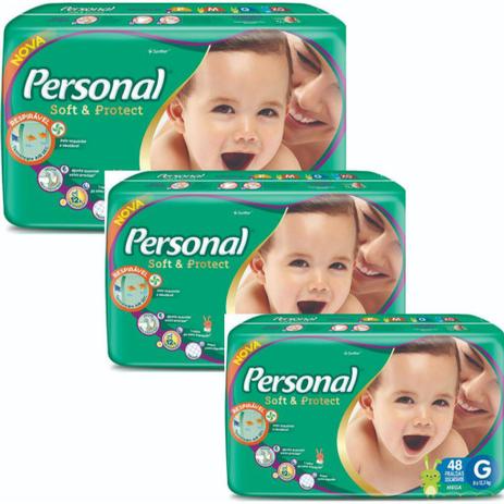 Kit 3 Pct Fralda Descartavel Personal Jumbo Mega G Com 48 Menor preço em Kit 3 Pct Fralda Descartavel Personal Jumbo Mega G Com 48