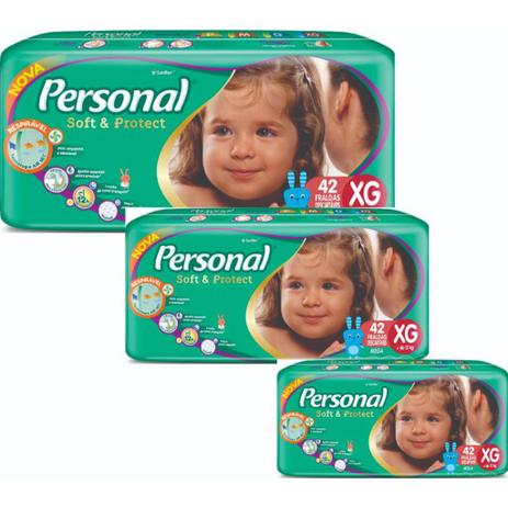 Kit 3 Pct Fralda Descartavel Personal Jumbo Mega XG Com 42 Menor preço em Kit 3 Pct Fralda Descartavel Personal Jumbo Mega XG Com 42