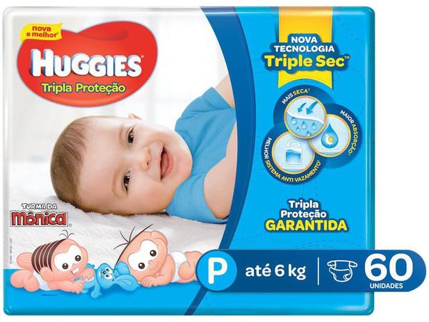 Kit 3 Pcts Fralda Huggies Tripla Protec. Mega -180 Unds-Tam.P Menor preço em Kit 3 Pcts Fralda Huggies Tripla Protec. Mega -180 Unds-Tam.P