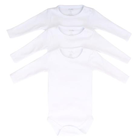 Kit 3 peças Body Básico Manga Longa Colibri Branco Menor preço em Kit 3 peças Body Básico Manga Longa Colibri Branco