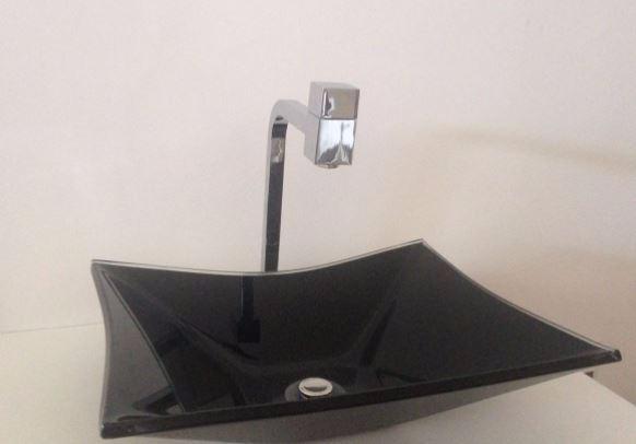 Kit 3 Peças Cuba Vidro Preta 41cm. + Torneira Link + Válvula - Sollux é boa?