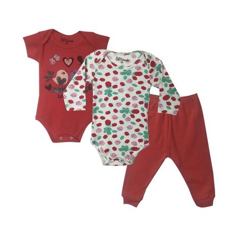 Kit 3 peças - Dois Bodys Manga Curta e Longa com Calça - Goiaba - Bate palminha é boa?