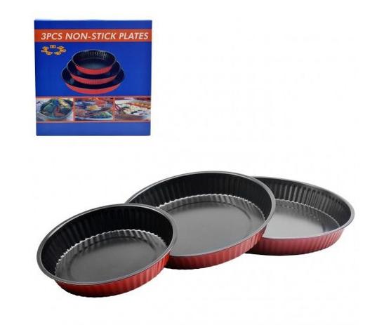 Kit 3 peças forma assadeira redonda crespa para bolo e torta 27,5cm / 24,5 cm / 19,5cm ø - Monaliza Menor preço em Kit 3 peças forma assadeira redonda crespa para bolo e torta 27,5cm / 24,5 cm / 19,5cm ø - Monaliza