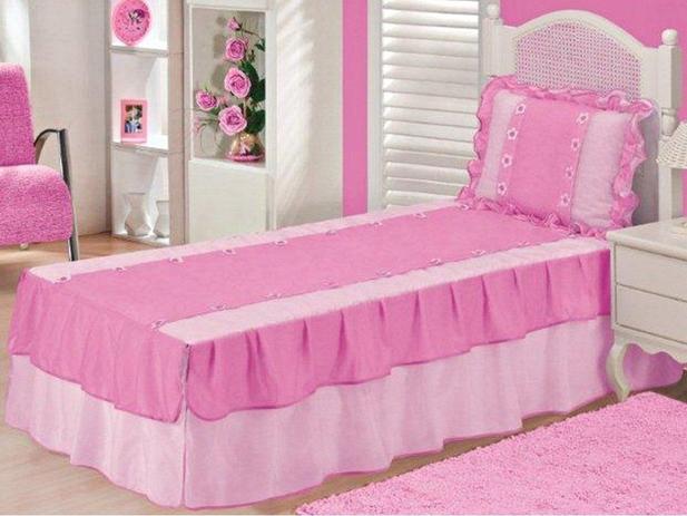 Kit 3 Peças Solteiro Colcha e Porta Travesseiro Voil Babados e Florzinhas Rosa e Pink e Refil - Rose jordão cortinas Menor preço em Kit 3 Peças Solteiro Colcha e Porta Travesseiro Voil Babados e Florzinhas Rosa e Pink e Refil - Rose jordão cortinas
