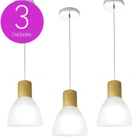 Kit 3 Pendente Lustre Luminária Cozinha e Sala Startec Anello Wood Menor preço em Kit 3 Pendente Lustre Luminária Cozinha e Sala Startec Anello Wood