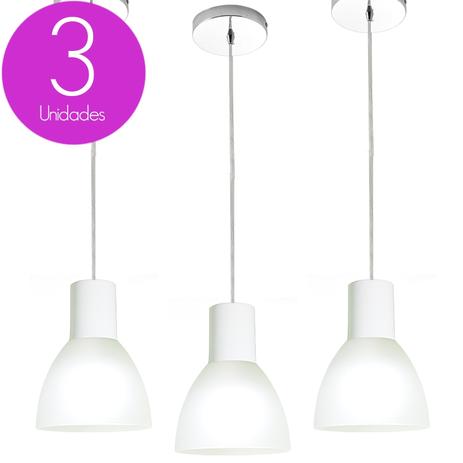 Kit 3 Pendente Lustre Sala Quarto e Cozinha Startec Anello WT Menor preço em Kit 3 Pendente Lustre Sala Quarto e Cozinha Startec Anello WT