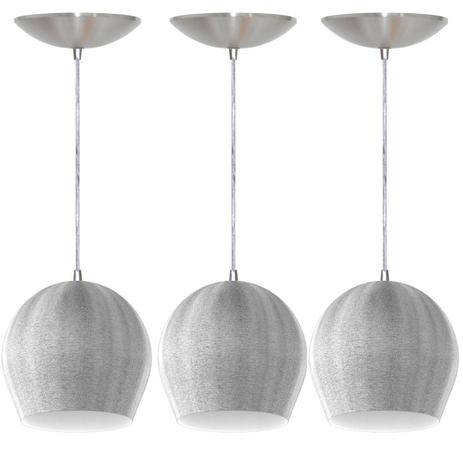 Kit 3 Pendentes Bola (Escvoado / Branco) - Shop da iluminação Menor preço em Kit 3 Pendentes Bola (Escvoado / Branco) - Shop da iluminação