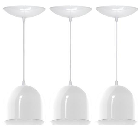 Kit 3 Pendentes Bullet (Branco Brilhante / Branco) - Shop da iluminação é boa?