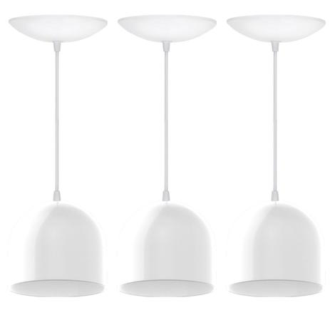 Kit 3 Pendentes Bullet (Branco Textura / Branco) - Shop da iluminação Menor preço em Kit 3 Pendentes Bullet (Branco Textura / Branco) - Shop da iluminação
