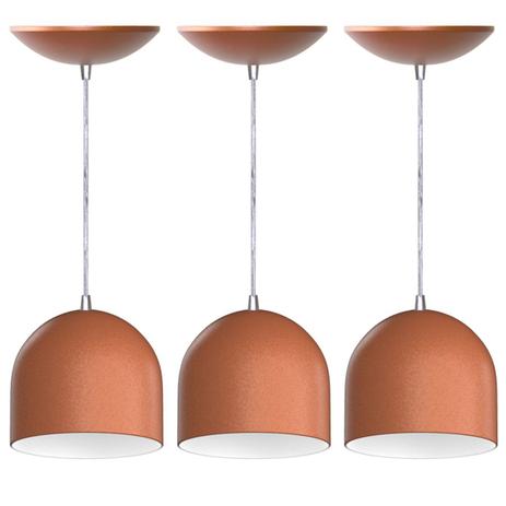 Kit 3 Pendentes Bullet (Bronze / Branco) - Shop da iluminação Menor preço em Kit 3 Pendentes Bullet (Bronze / Branco) - Shop da iluminação