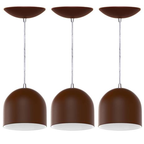 Kit 3 Pendentes Bullet (Café Textura / Branco) - Shop da iluminação é boa?