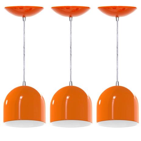 Kit 3 Pendentes Bullet (Laranja / Branco) - Shop da iluminação é boa?