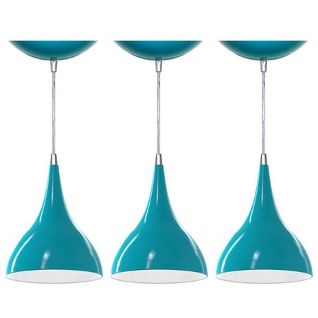 Kit 3 Pendentes Gota (Turquesa / Branco) - Shop da iluminação é boa?