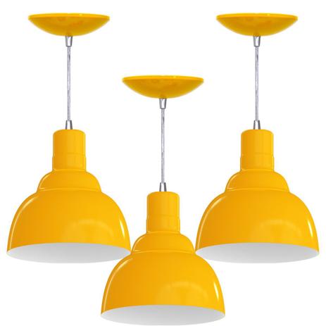 Kit 3 Pendentes PRV (Amarelo / Branco) - Shop da iluminação é boa?