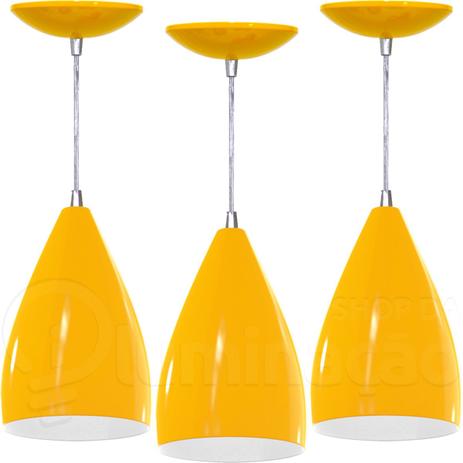 Kit 3 Pendentes Vegas (Amarelo / Branco) - Shop da iluminação é boa?