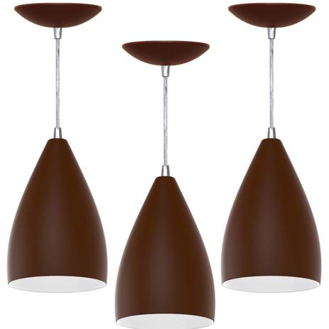 Kit 3 Pendentes Vegas (Café Textura / Branco) - Shop da iluminação é boa?