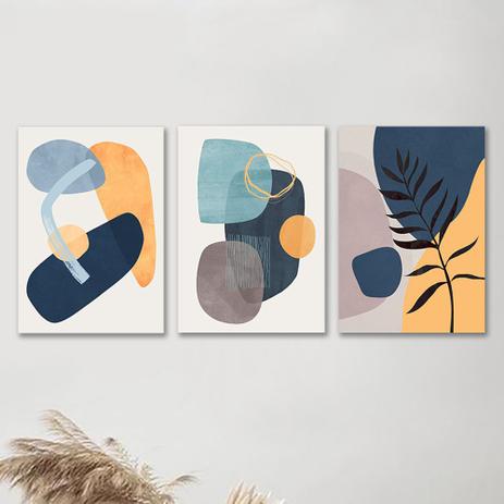Kit 3 Placas Decorativas Abstrato Minimalista 20x30 - Mais Home Menor preço em Kit 3 Placas Decorativas Abstrato Minimalista 20x30 - Mais Home