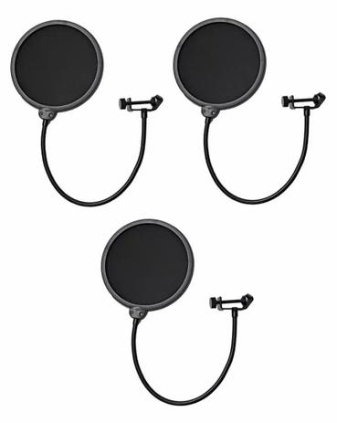 Kit 3 Pop Filter Tela Anti Sopro P/ Microfone Haste Flexível - Vines Menor preço em Kit 3 Pop Filter Tela Anti Sopro P/ Microfone Haste Flexível - Vines