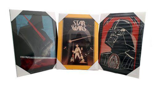 Kit 3 Quadros Decorativos Star Wars - Rockcine Menor preço em Kit 3 Quadros Decorativos Star Wars - Rockcine
