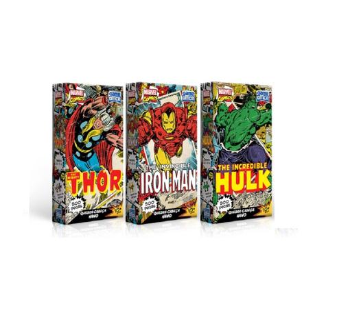 Kit 3 Quebra-Cabeça Nano 500 Pçs - Marvel Comics - Toyster Menor preço em Kit 3 Quebra-Cabeça Nano 500 Pçs - Marvel Comics - Toyster