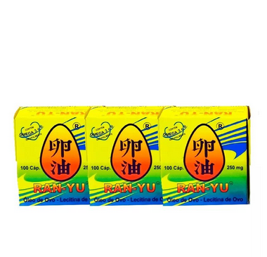 Kit 3 Ran-yu Cáp 100 Unid Lecitina De Ovo Ômega 3 6 9 - Ran yu Menor preço em Kit 3 Ran-yu Cáp 100 Unid Lecitina De Ovo Ômega 3 6 9 - Ran yu