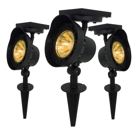 Kit 3 refletor Solar jardim led amarelo ambar 20x mais forte Luminária prova de água - Ecoforce Menor preço em Kit 3 refletor Solar jardim led amarelo ambar 20x mais forte Luminária prova de água - Ecoforce