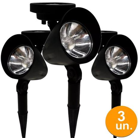 Kit 3 refletor Solar jardim led branco 10x mais forte Luminária prova de água - Ecoforce Menor preço em Kit 3 refletor Solar jardim led branco 10x mais forte Luminária prova de água - Ecoforce