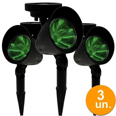 Kit 3 refletor Solar jardim led verde 10x mais forte Luminária prova de água - Ecoforce Menor preço em Kit 3 refletor Solar jardim led verde 10x mais forte Luminária prova de água - Ecoforce