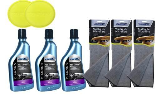Kit 3 Restaurax 3 Toalhas Microfibra 2 Aplicadores Vonixx Menor preço em Kit 3 Restaurax 3 Toalhas Microfibra 2 Aplicadores Vonixx