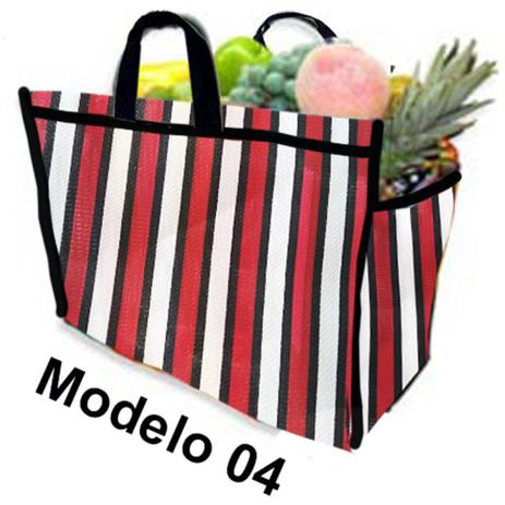 Kit 3 Sacola Listrada Nylon Feira Mercado Hortifrúti 45x32x22 Modelo 04 - Nacional é boa?