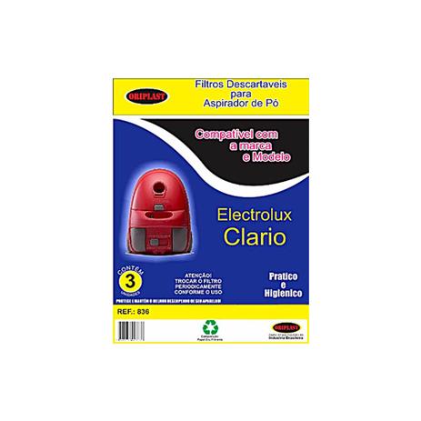 Kit 3 Sacos para Aspirador de Pó Electrolux Clario Compatível - Greenbelt Menor preço em Kit 3 Sacos para Aspirador de Pó Electrolux Clario Compatível - Greenbelt