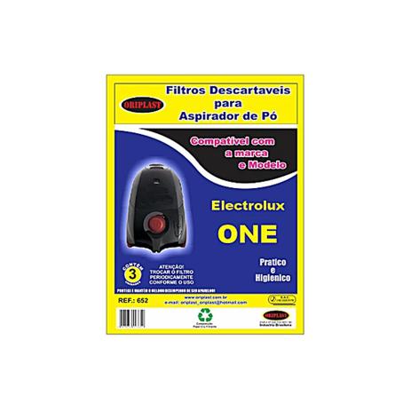 Kit 3 Sacos para Aspirador de Pó One Electrolux Compatível - Greenbelt Menor preço em Kit 3 Sacos para Aspirador de Pó One Electrolux Compatível - Greenbelt