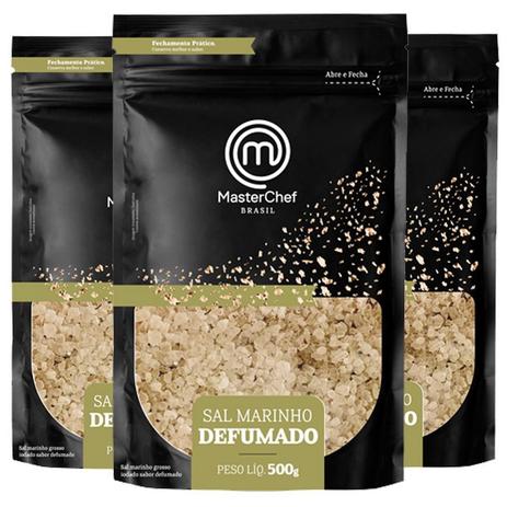 Kit 3 Sal Marinho Defumado 500g MasterChef Brasil Menor preço em Kit 3 Sal Marinho Defumado 500g MasterChef Brasil