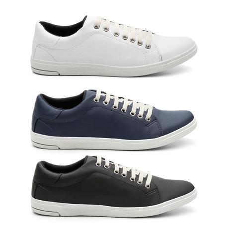 Kit 3 Sapatênis Casual Masculino Estilo Conforto Viagem - Kreeper Menor preço em Kit 3 Sapatênis Casual Masculino Estilo Conforto Viagem - Kreeper