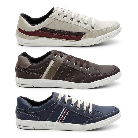 Kit 3 Sapatênis Casual Masculino Sola Flexivel Conforto - Kreeper Menor preço em Kit 3 Sapatênis Casual Masculino Sola Flexivel Conforto - Kreeper