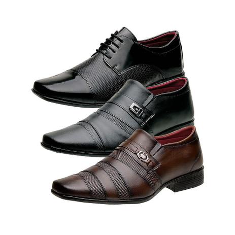 Kit 3 Sapatos Sociais Masculino Bico Quadrado Dia a Dia - Torrenezzi -  Sapato Social Masculino - Magazine Luiza