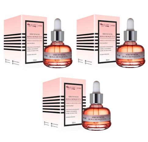Kit 3 Sérum Facial Rosa Mosqueta Colágeno Ácido Hialurônico - Max Love é boa?