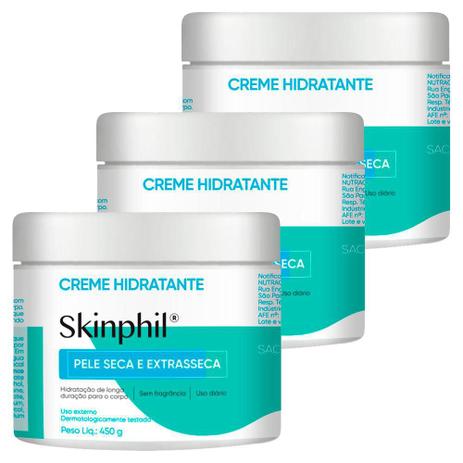 Kit 3 Skinphil Derma Creme Hidratante Sem Fragrância 450g - Cimed Menor preço em Kit 3 Skinphil Derma Creme Hidratante Sem Fragrância 450g - Cimed