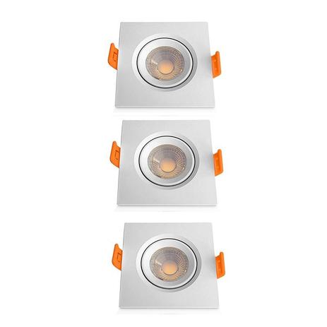 Kit 3 Spots Luminária Quadrado Led 5w Branco Frio 6400K Ourolux é boa?