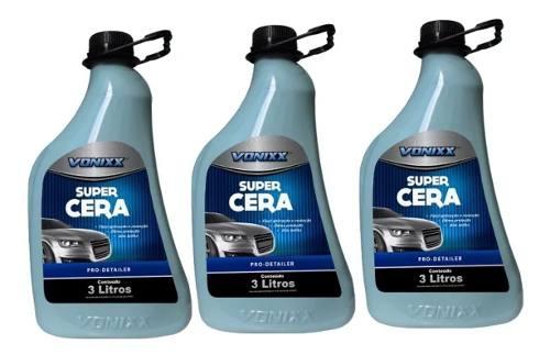 Kit 3 Super Cera Liquida Automotiva Azul 3 Litros Vonixx Menor preço em Kit 3 Super Cera Liquida Automotiva Azul 3 Litros Vonixx