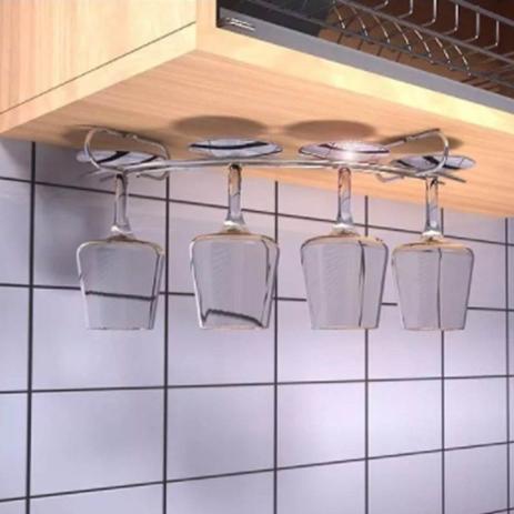 Kit 3 Suporte Curvo Organizador Porta Taças Em Aço Cromado para Fixar em Armário - Nacional Menor preço em Kit 3 Suporte Curvo Organizador Porta Taças Em Aço Cromado para Fixar em Armário - Nacional