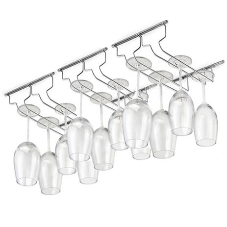 Kit 3 Suporte para 6 Taças 1631 Aço Cromado Modelo Suspenso de Fixar Arthi - Arthi Comercial Ltda Menor preço em Kit 3 Suporte para 6 Taças 1631 Aço Cromado Modelo Suspenso de Fixar Arthi - Arthi Comercial Ltda